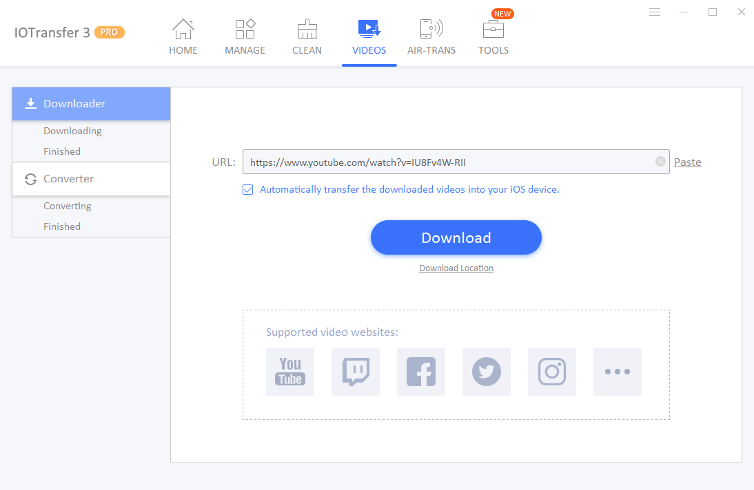 IOTransfer 3 Review - Video downloader