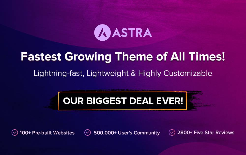 Astra Theme Black Friday