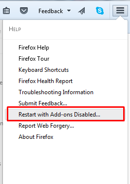 adds ons disabled adds ons disabled