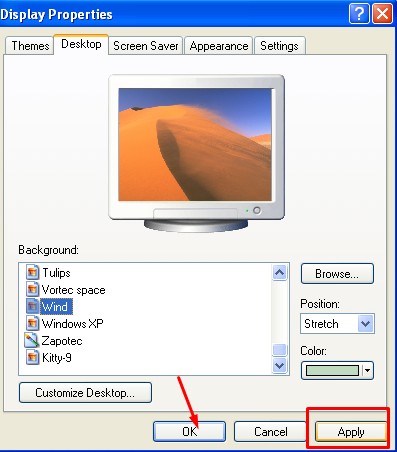 display properties display properties