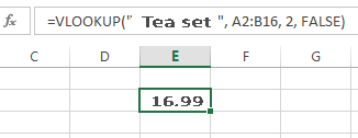 vlookup tea set vlookup tea set