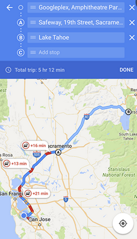 google maps road trip planner