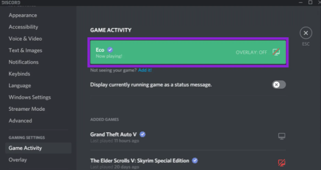 game activity add