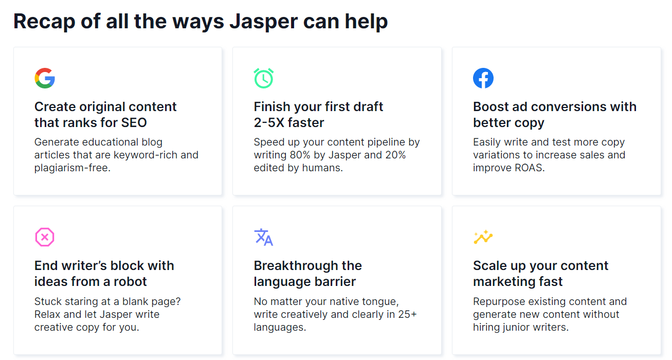 Jasper AI Features