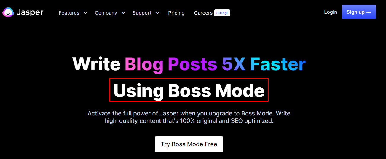 Jasper Boss Mode - How to Use Jasper Boss Mode