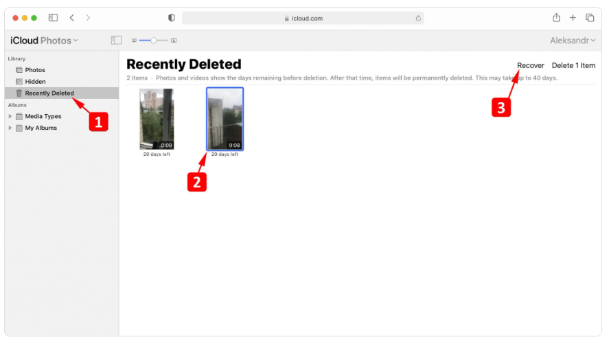 recently deleted