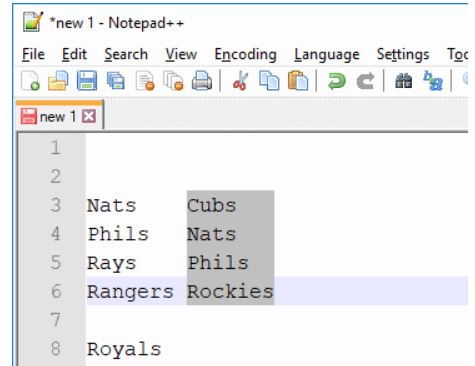 Column Mode Editing notepad++ Column Mode Editing notepad++