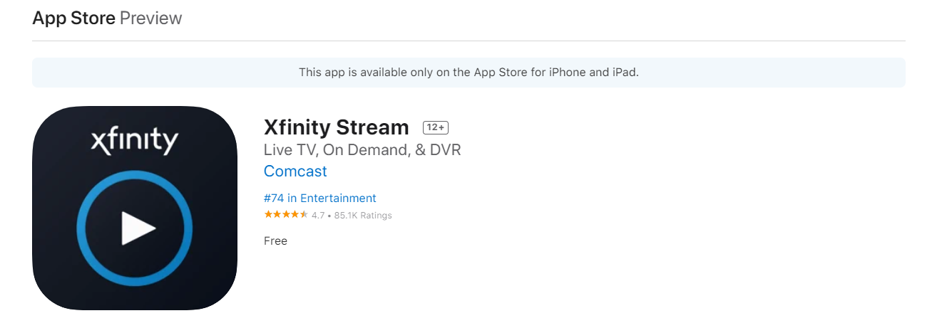 Xfinity apple store