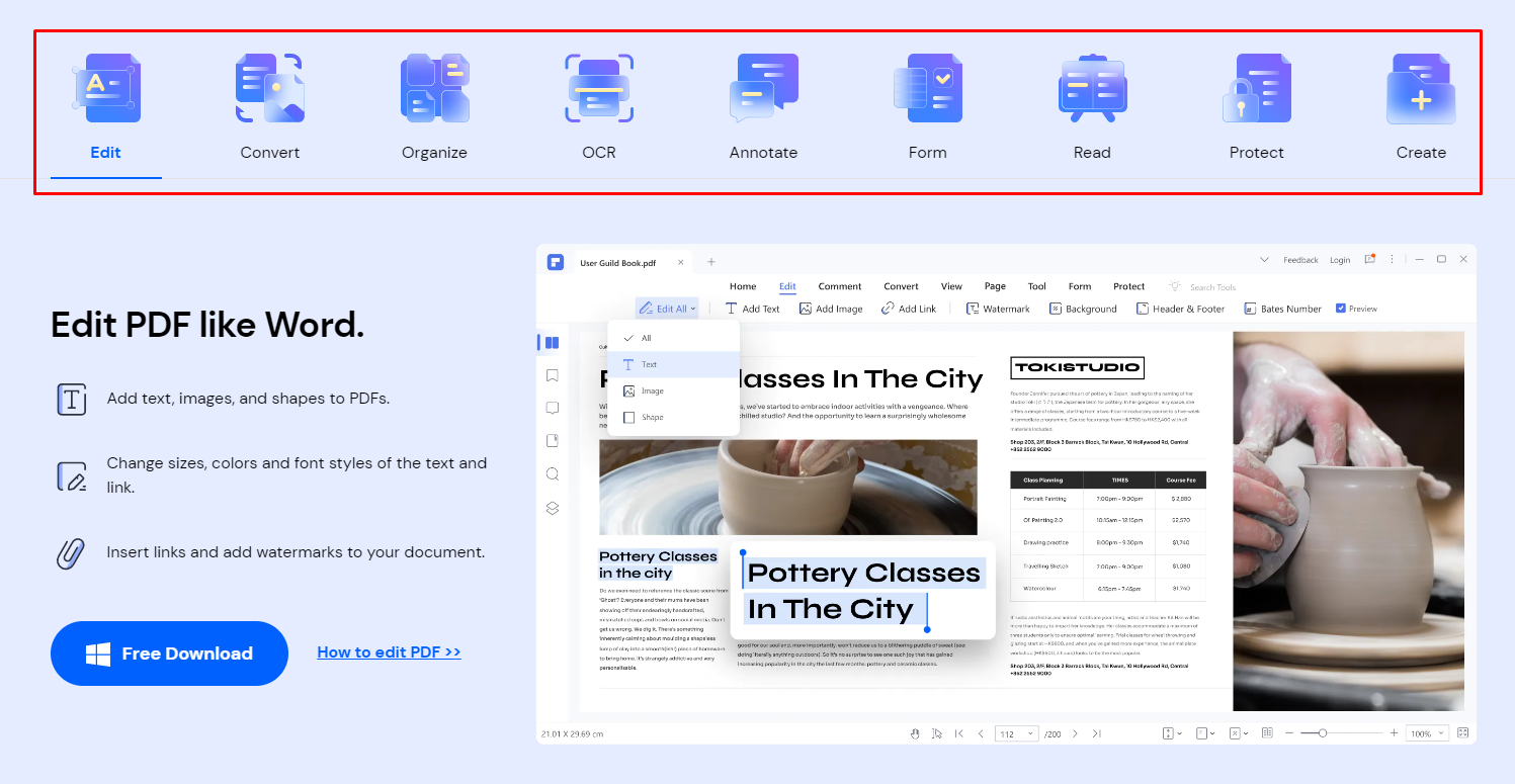 Wondershare PDF Element Features