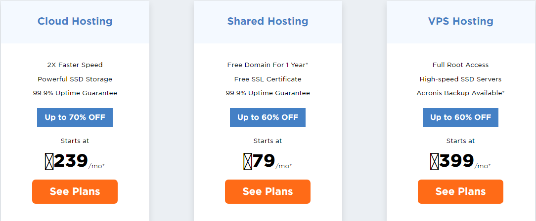 Hostgator Pricing plans