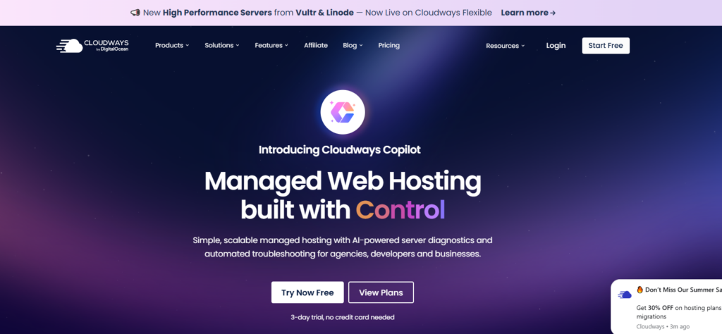 Cloudways - 3 days FREE