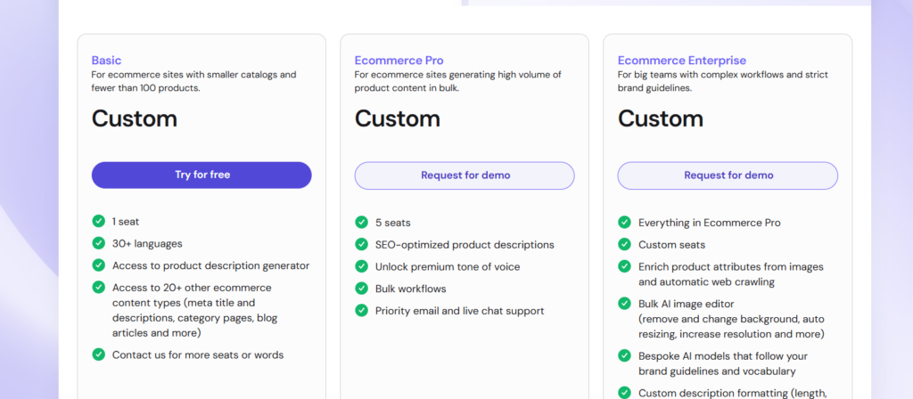 Ecommerce Plans