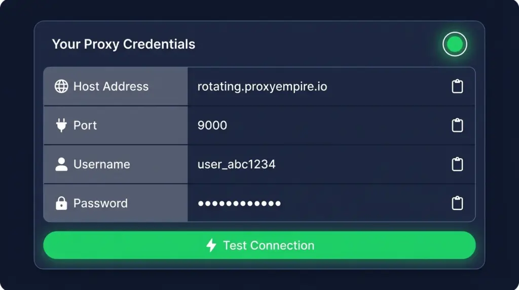 Proxyempire proxy credentials