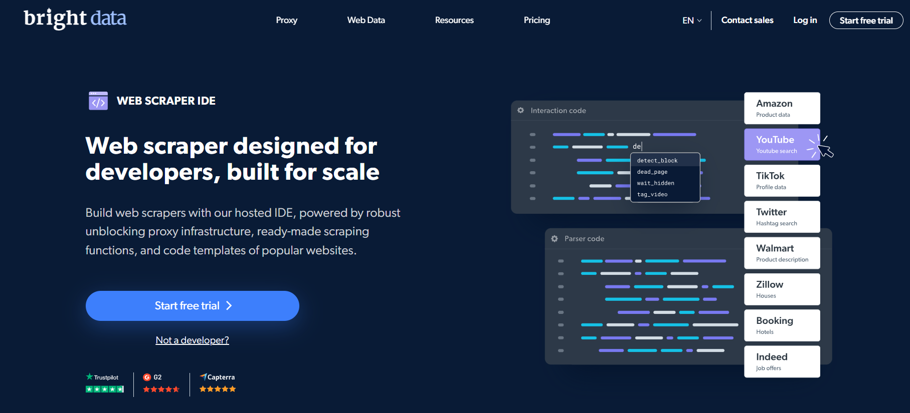 Bright Data Web Scraper IDE Service