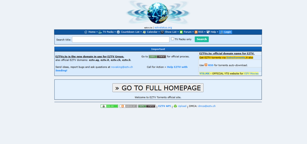 EZTV — Best Torrent Proxy Providers for TV Show Enthusiasts