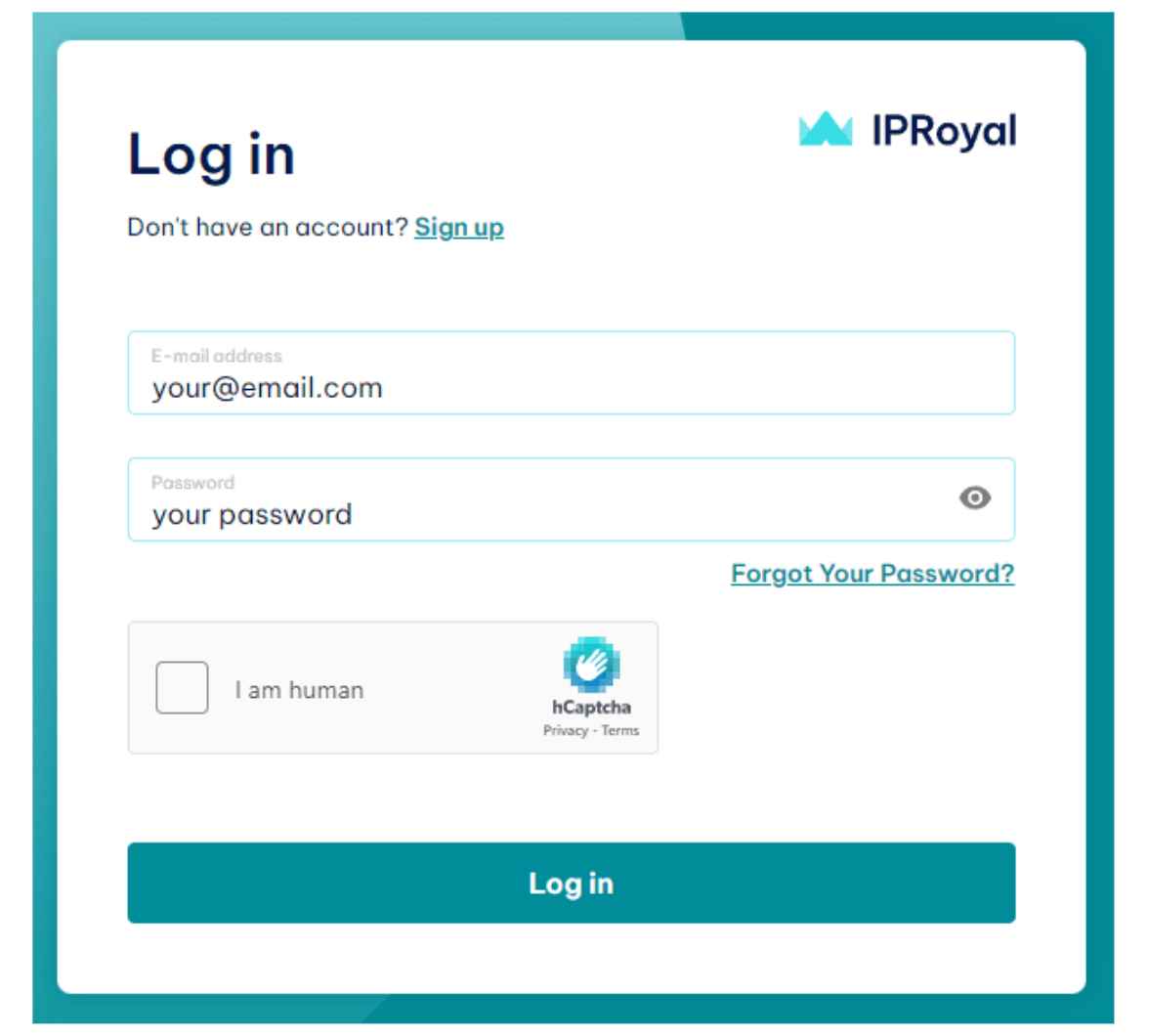 Login Into IPRoyal
