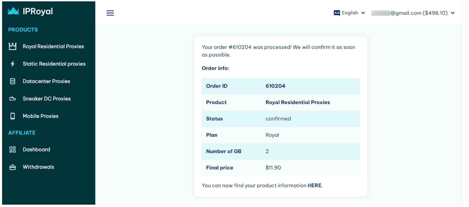 Order Has Been Successfully Placed