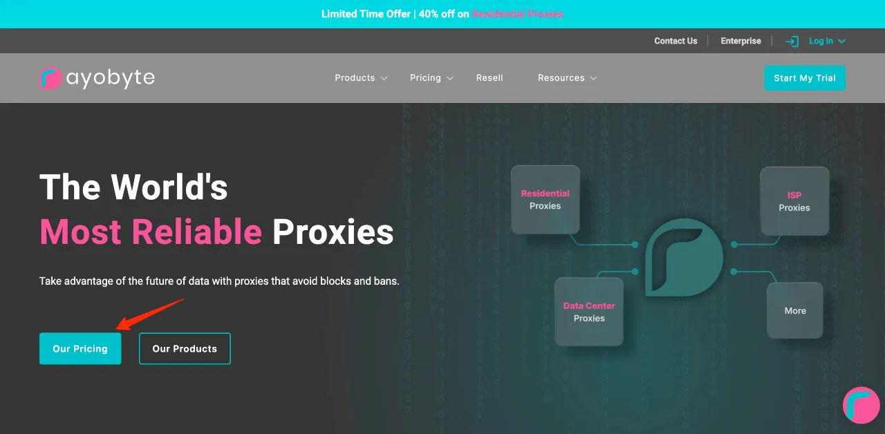 Rayobyte homepage Rayobyte homepage