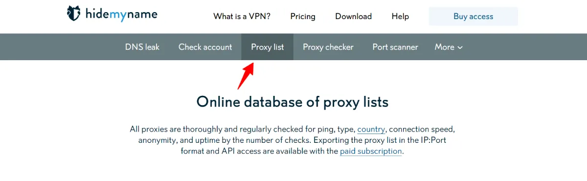 hidemyname proxy list