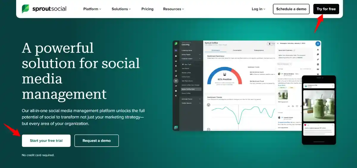 sprout social homepage