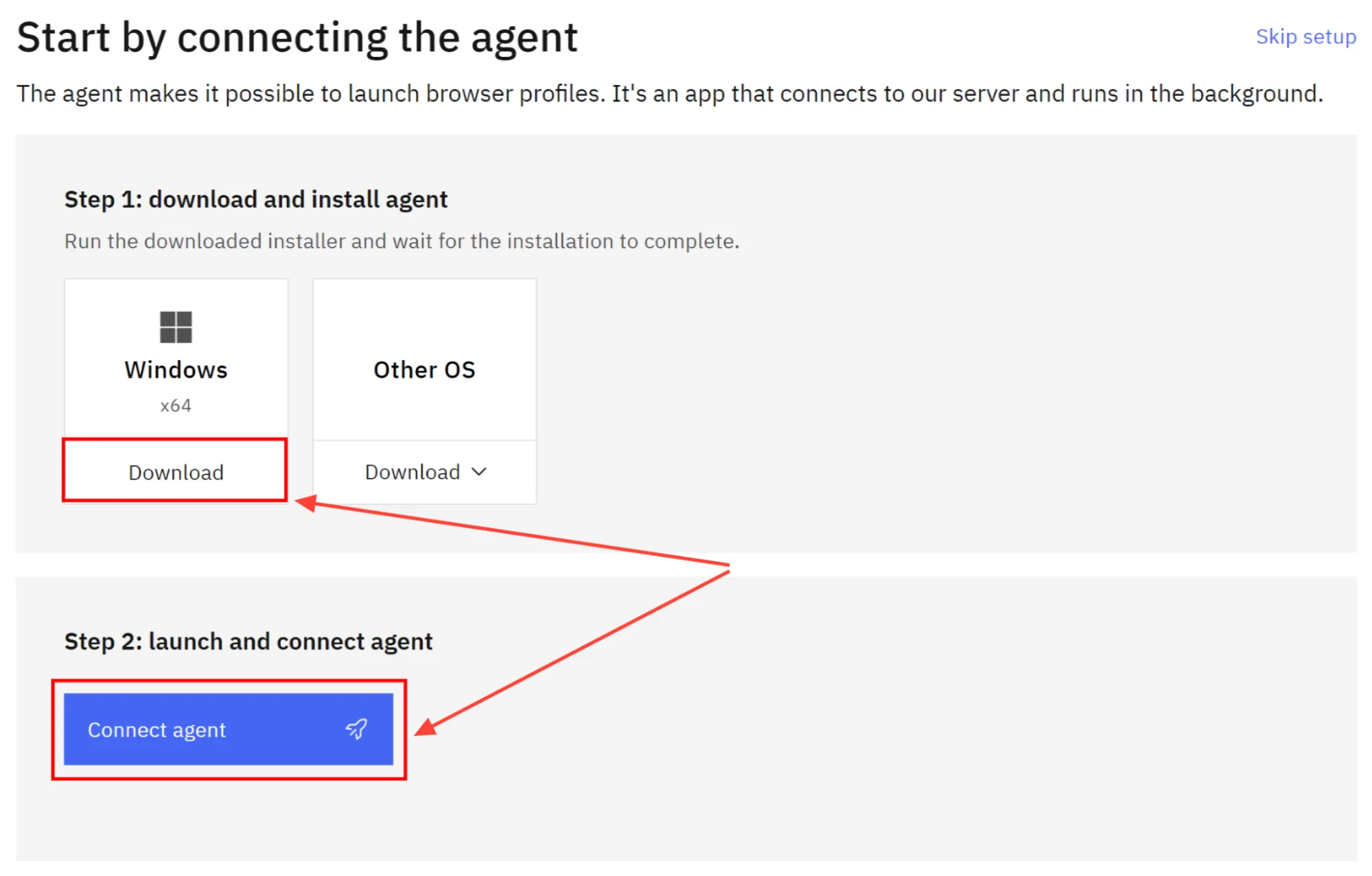 download and install agent