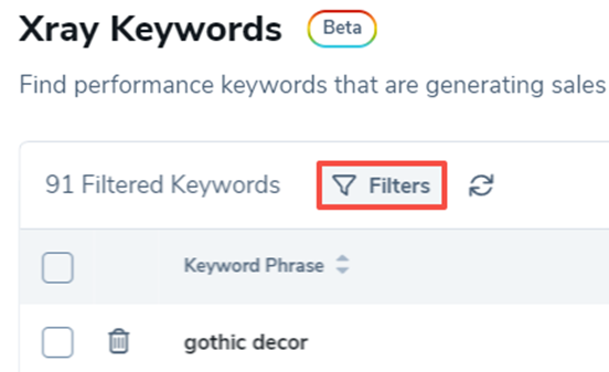 Xray Keywords Results