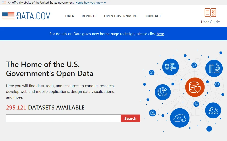 data.gov homepage