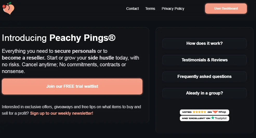 peachy pings homepage