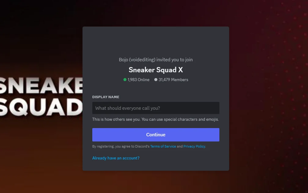 sneaker squad x homepage