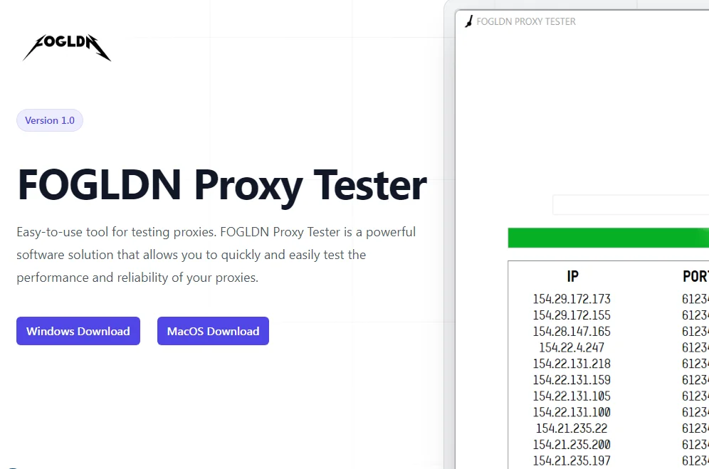 FOGLDN proxy tester