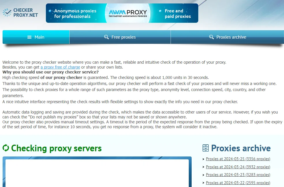 checker proxy homepage