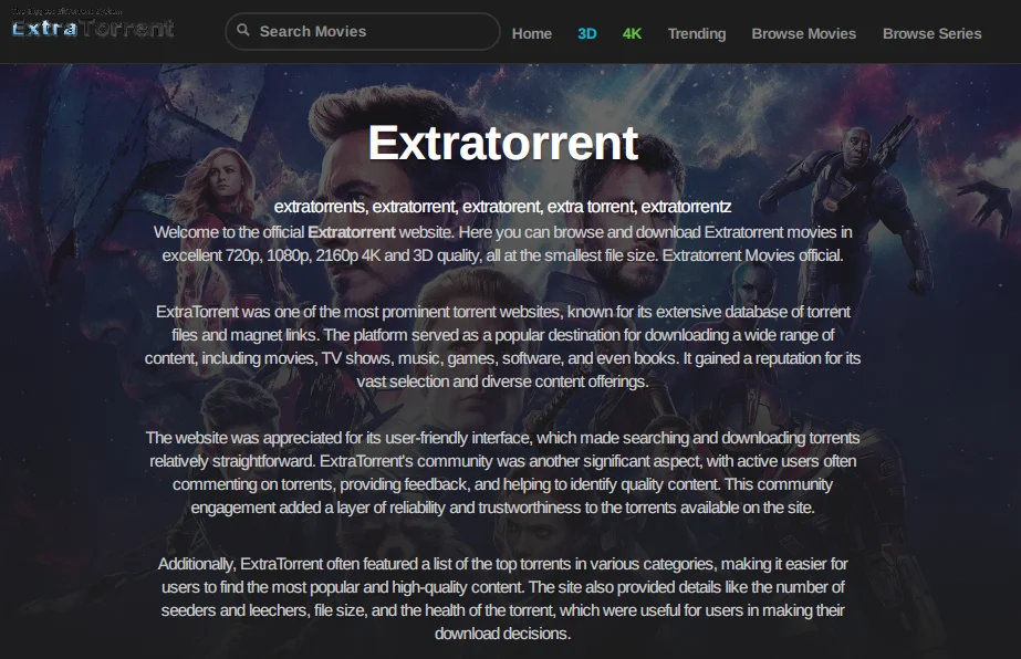 extratorrent homepage