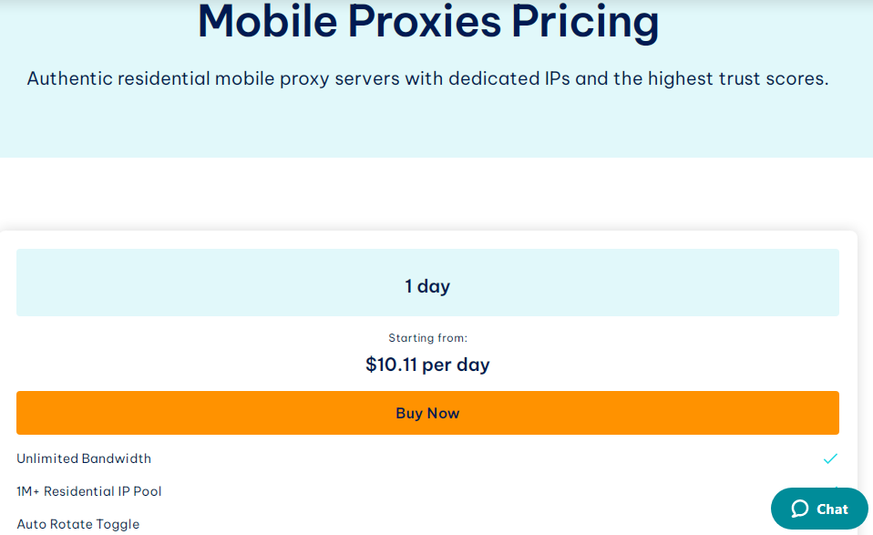 iproyal mobile proxies pricing