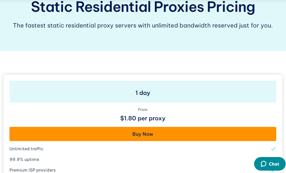 iproyal static residential proxies pricing