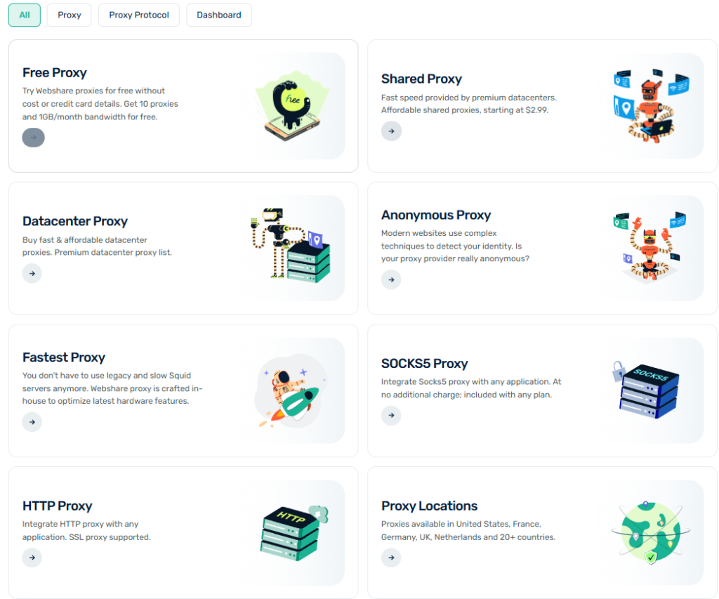 webshare features