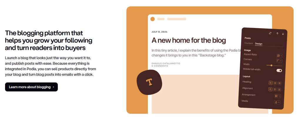 Podia Blogging