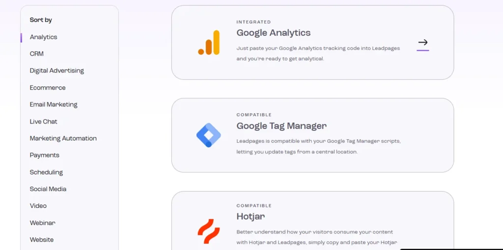 Leadpages Integrations
