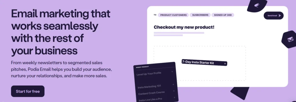 Podia email marketing