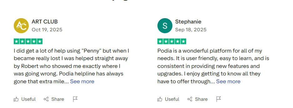 Podia Customer review
