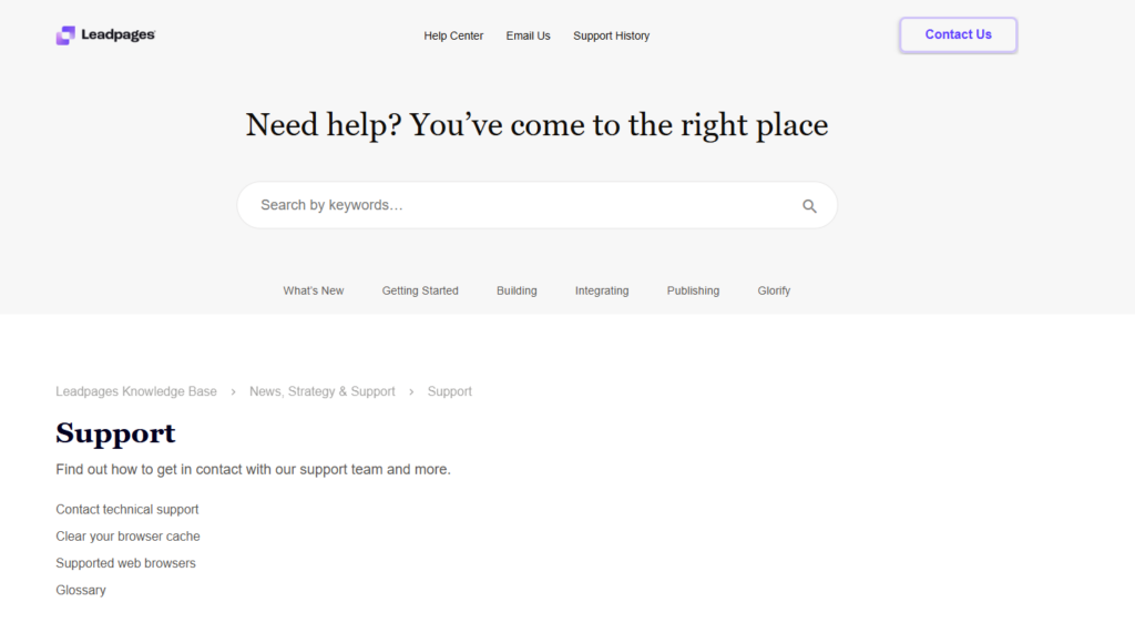 Leadpages Support