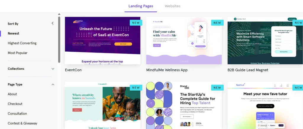 landing pages
