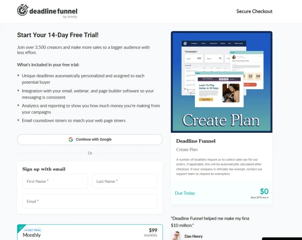 Deadline funnel Free Trial 