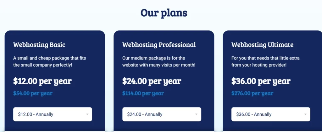 Miss Hosting web Hosting Plans 