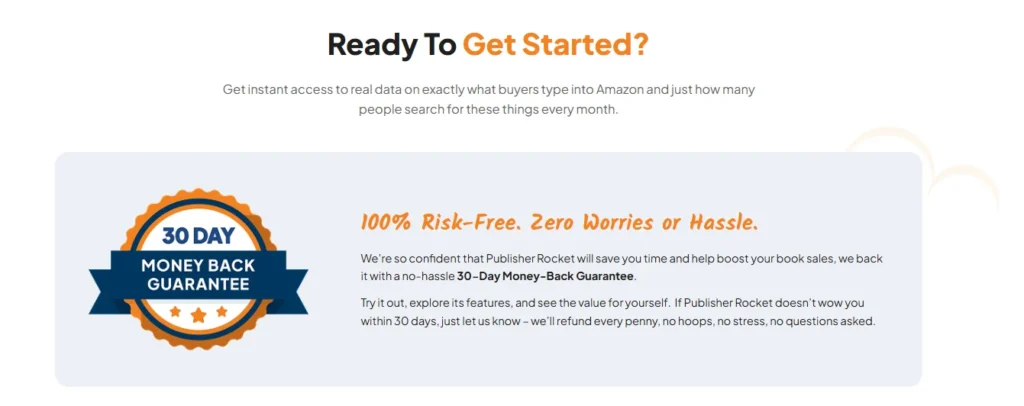 Publisher rocket Money back Guarantee