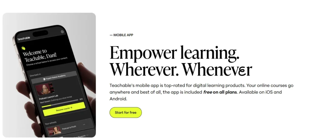 Teachable Mobile app