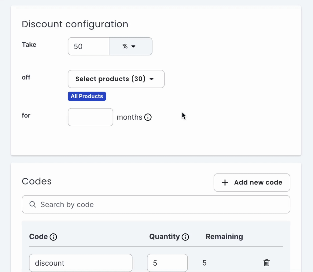Discount Configuration