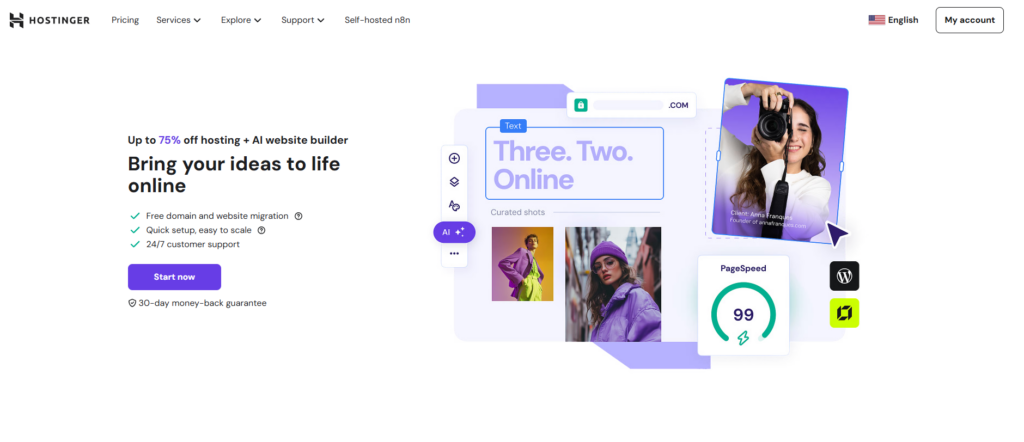 Hostinger Review Homepage