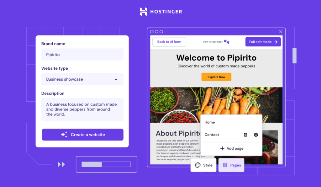Hostinger AI-Powered Website Builder