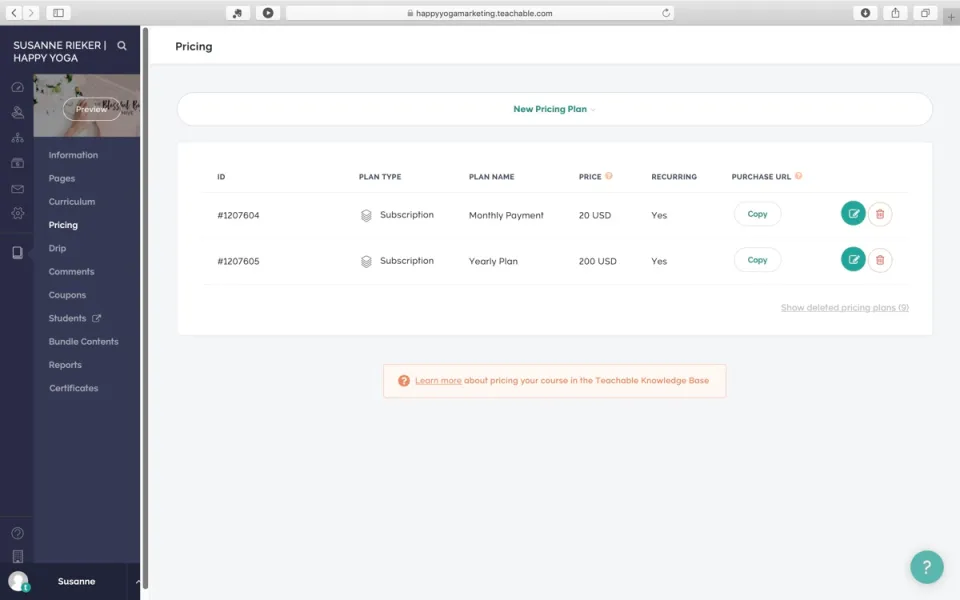 Teachable Memberships