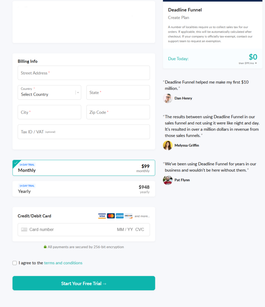 create your account